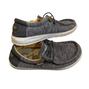 HEY DUDE Wally Youth Stretch Taupe Shoes Size 2 Big Kid Loafer Slip On